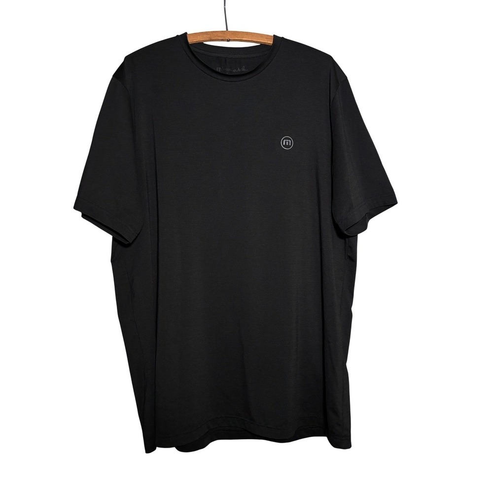 TravisMathew Mens XL Black Performance Active Training Golf T-Shirt Short Sleeve